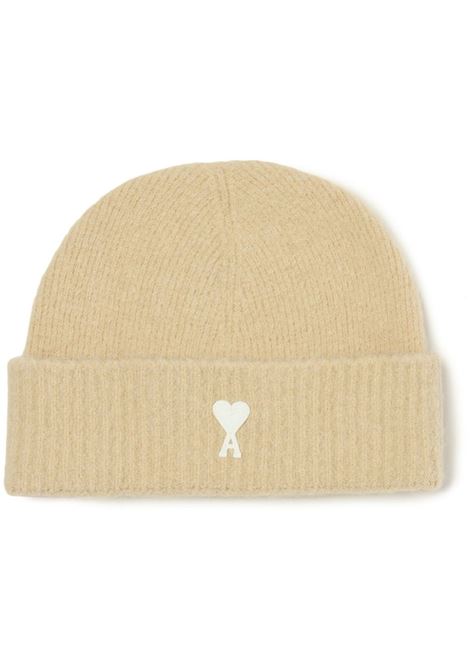 Cream Ami de Coeur beanie hat Ami paris - unisex AMI PARIS | UHA105KN0032719